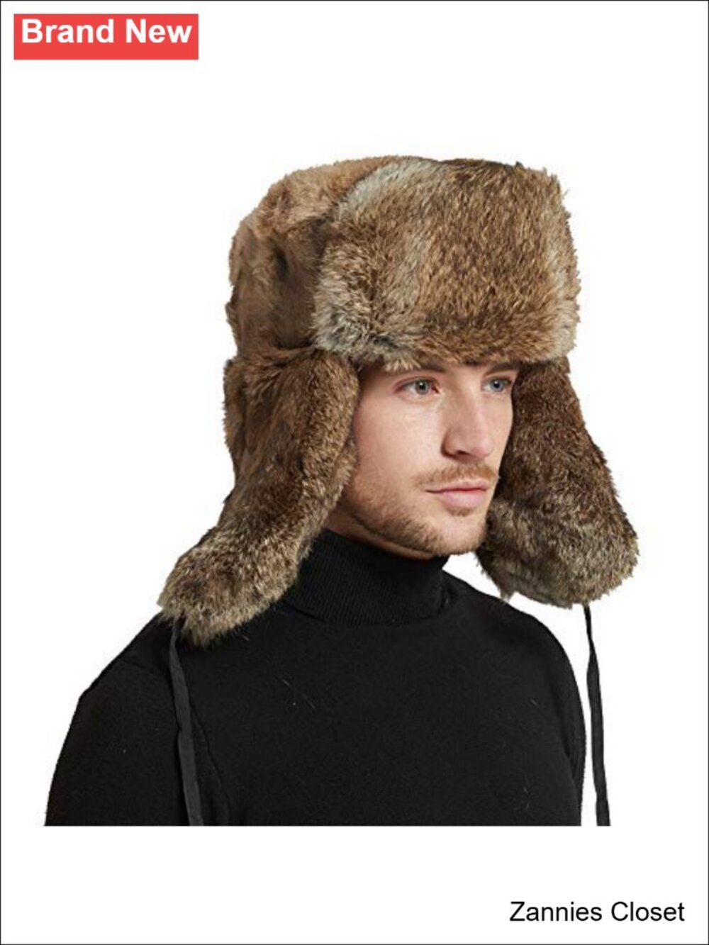 🤠 Real Rabbit Fur Aviator Hat Russian Ushanka Earflap Trapper Winter Hat